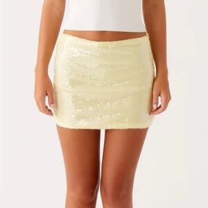 Peppermayo Dazzling Lemon Spritz Sequin Skirt